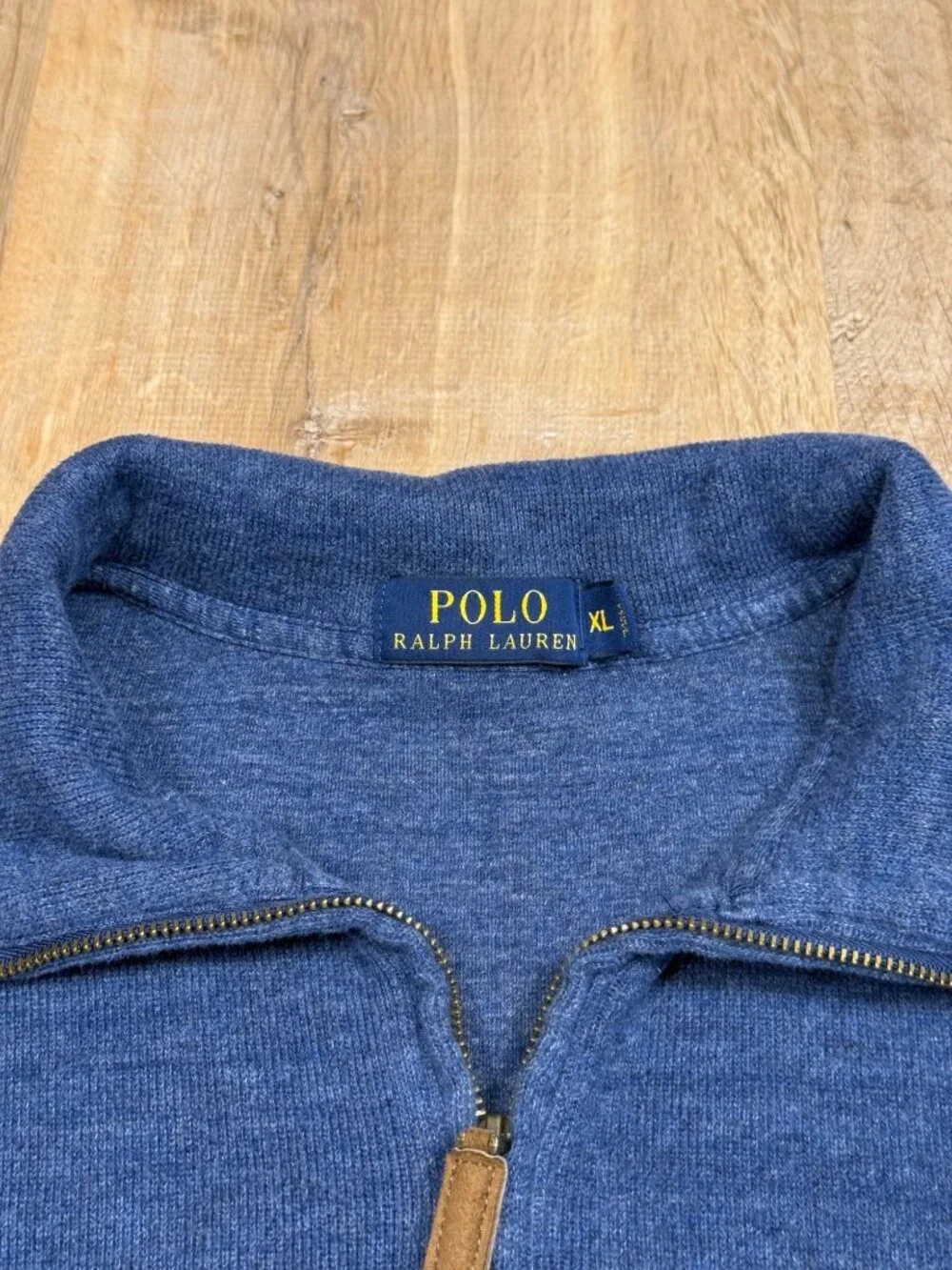 Polo Ralph Lauren Blue Quarter-Zip Pullover Sweater XL 100% Cotton